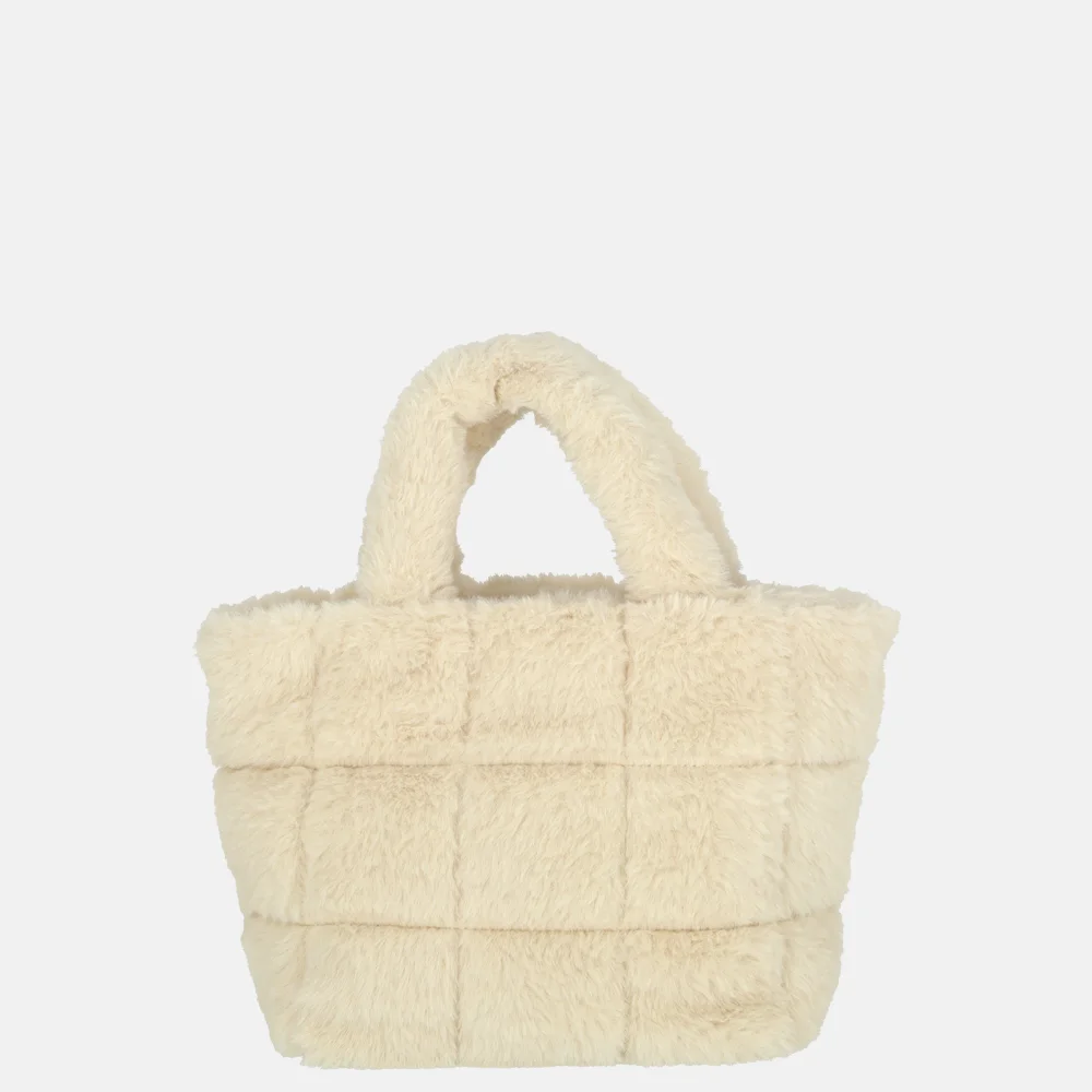 David Jones Faux Fur handtas almond milk bij Duifhuizen