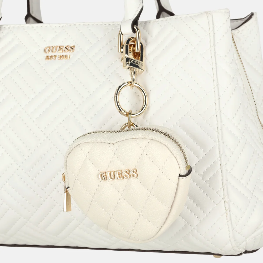 Guess Heart sleutelhanger off white bij Duifhuizen