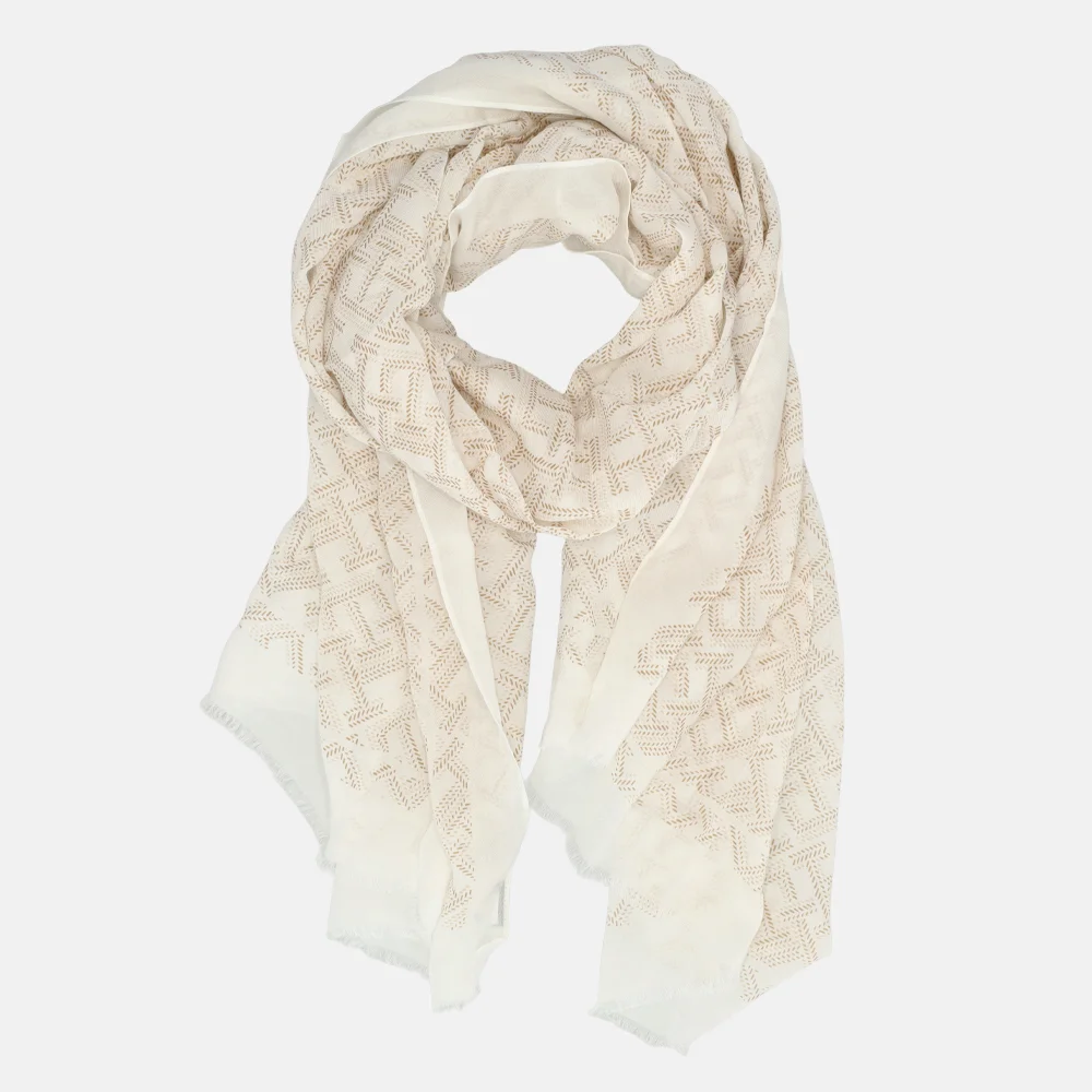 Tommy Hilfiger Monogram sjaal soft cream bij Duifhuizen
