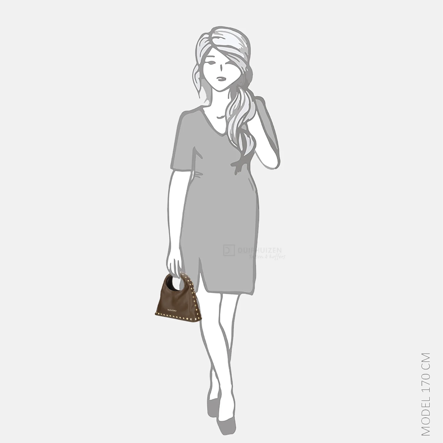 Valentino Bags Florayne hobobag handtas moro bij Duifhuizen