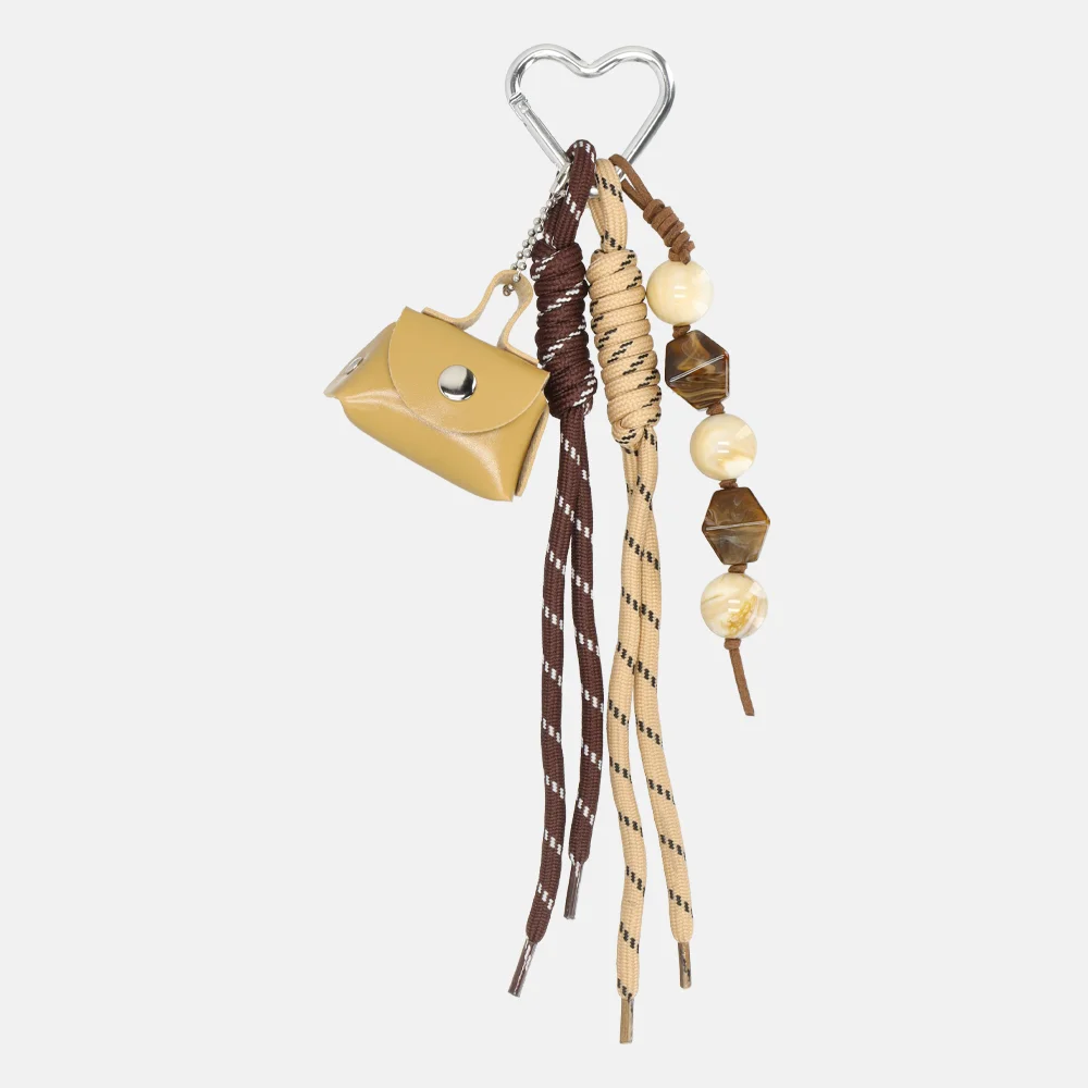 Flora & Co bag charm/tassenhanger beige