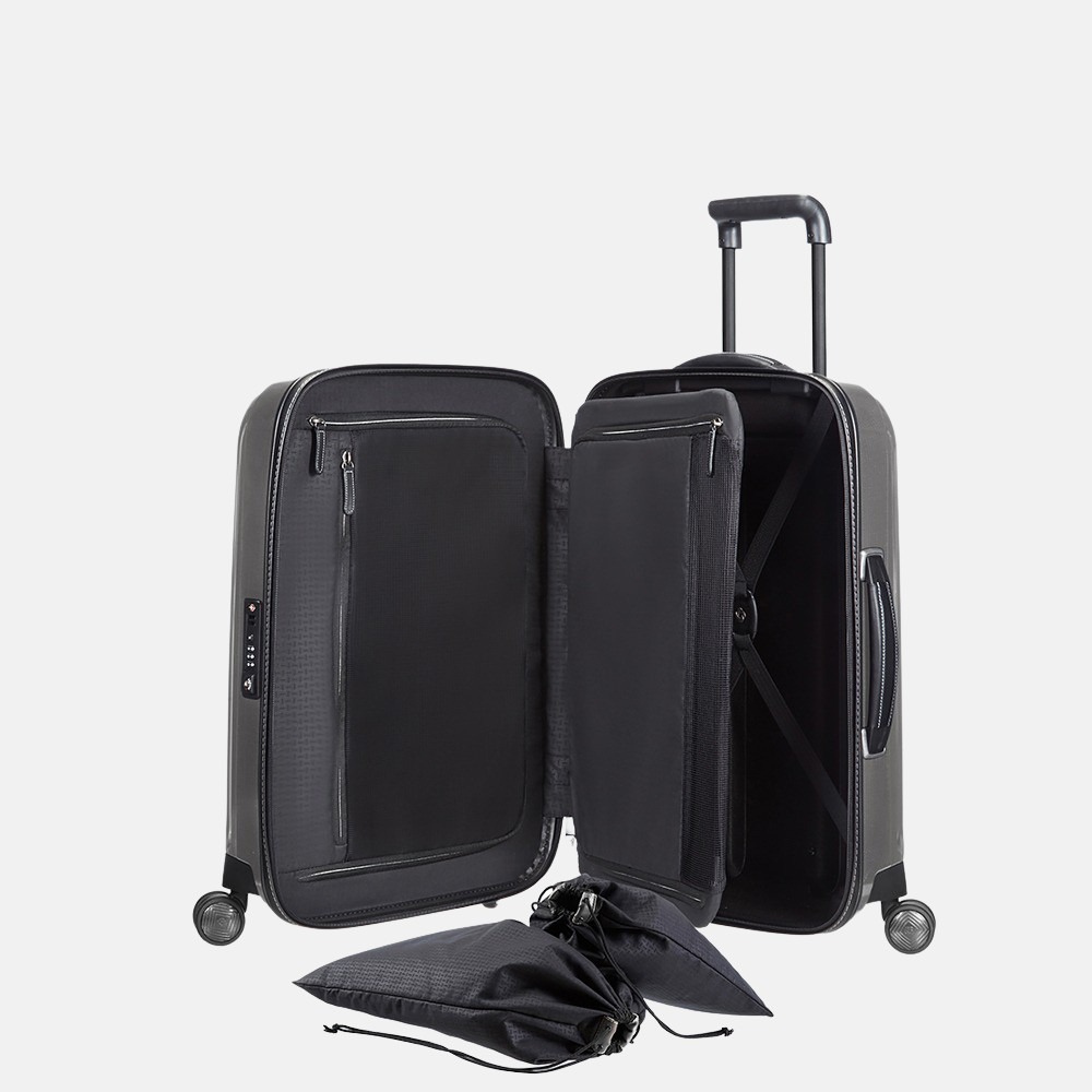 Samsonite Lite-Cube DLX spinner 55 cm grey bij Duifhuizen