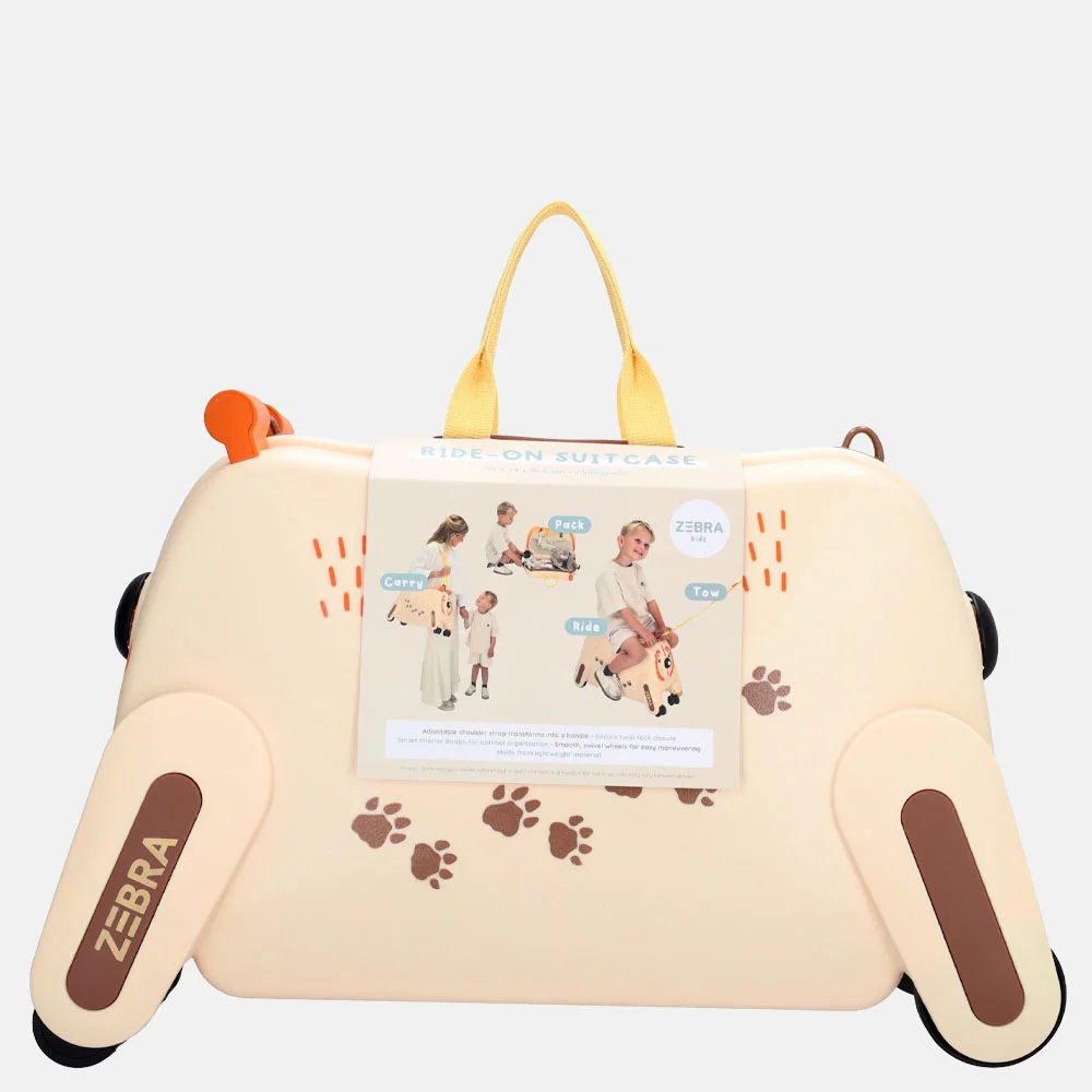 Zebra Trends rol handbagage zitkoffer beige bij Duifhuizen