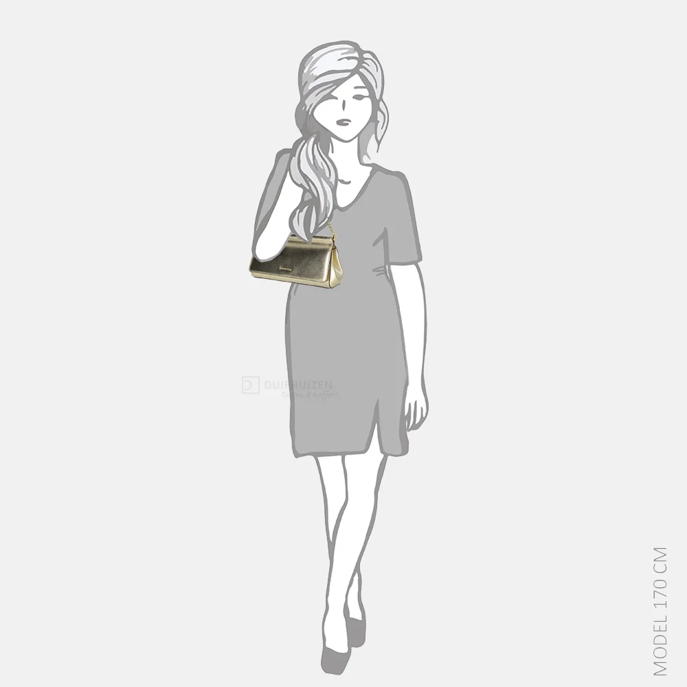 Michael Kors Carmine clutch pale gold bij Duifhuizen