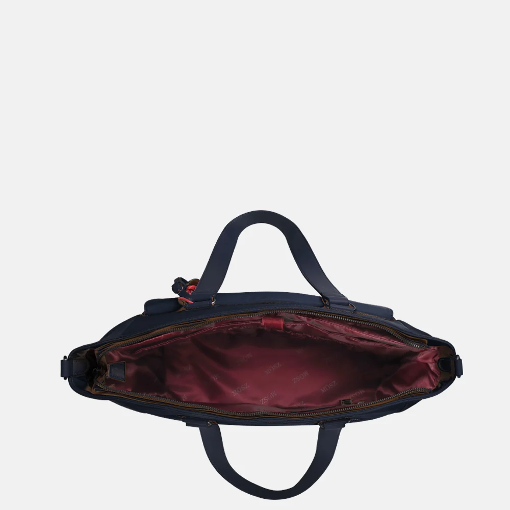 Mosz Denise laptoptas/shopper 15.6 inch navy blue bij Duifhuizen