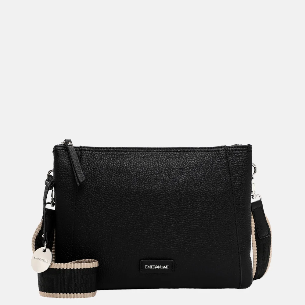 Emily & Noah Enna crossbody tas L black bij Duifhuizen