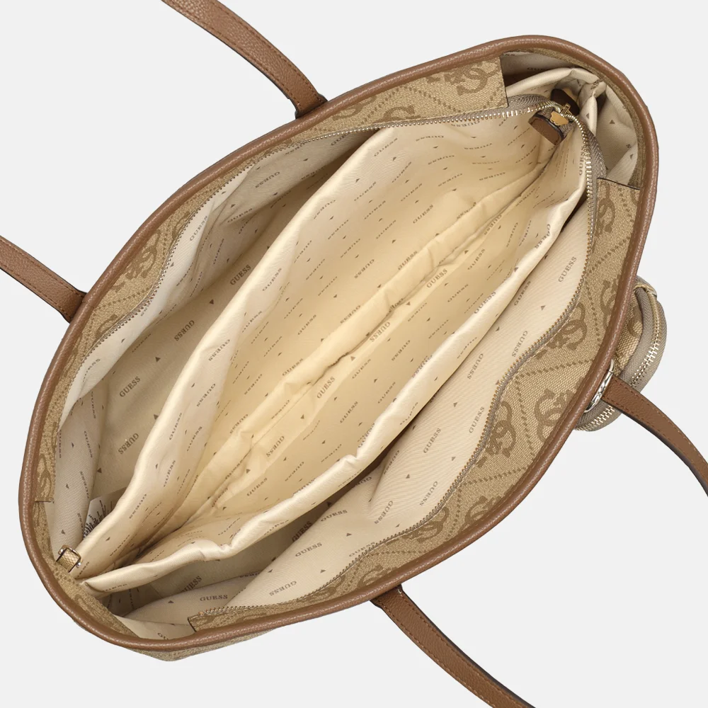 Guess Power play shopper L latte logo/brown bij Duifhuizen