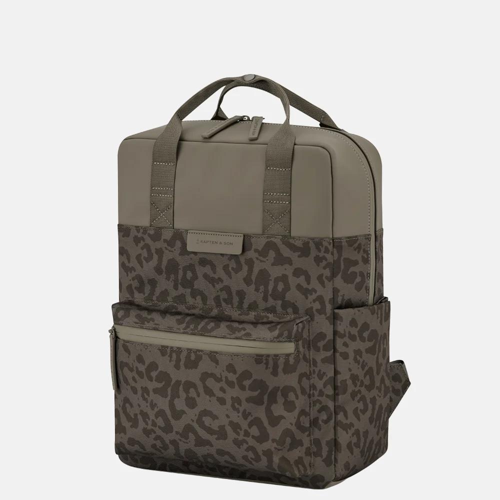 Kapten & Son Bergen Pro LEO laptoprugzak 15 inch dark leopard bij Duifhuizen