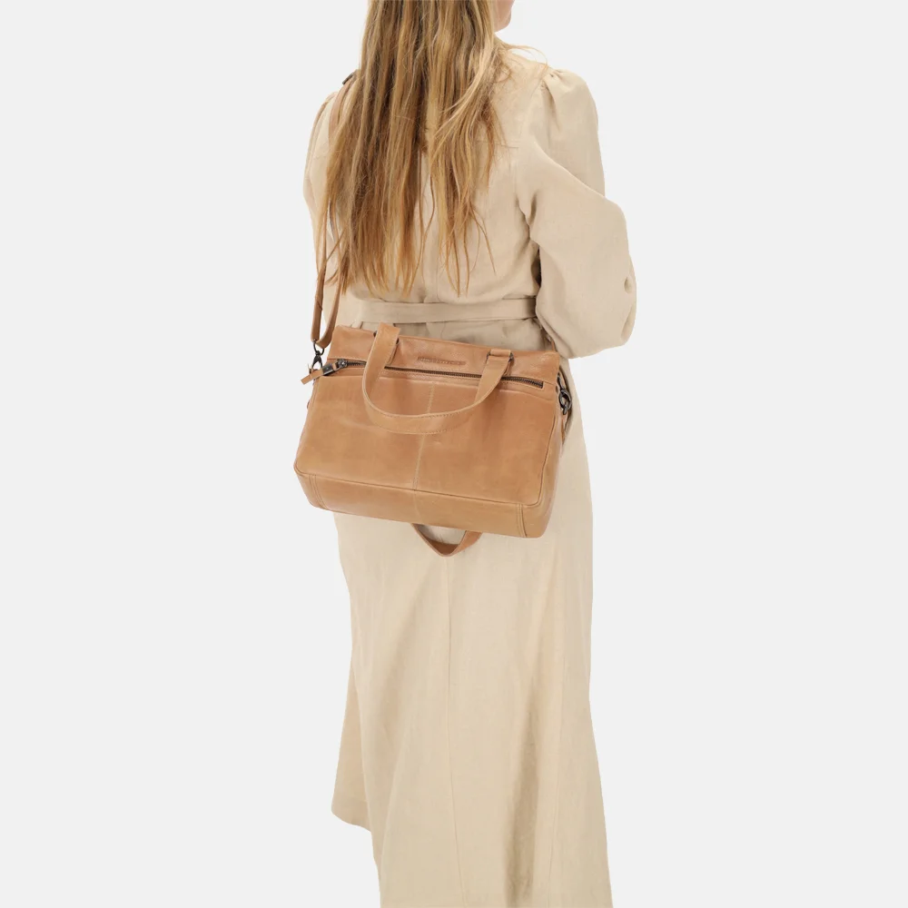 Hide & Stitches Porto handtas taupe bij Duifhuizen