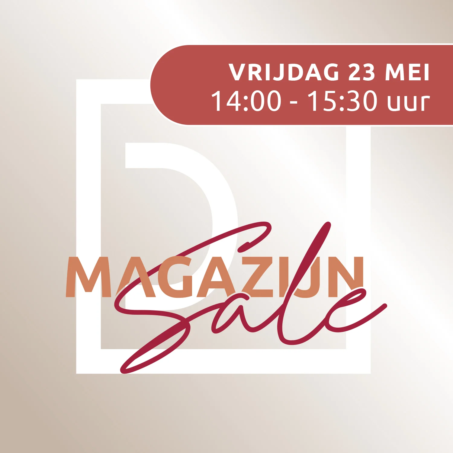 Digitale Ticket Magazijnsale vrijdag 14:00 - 15:30
