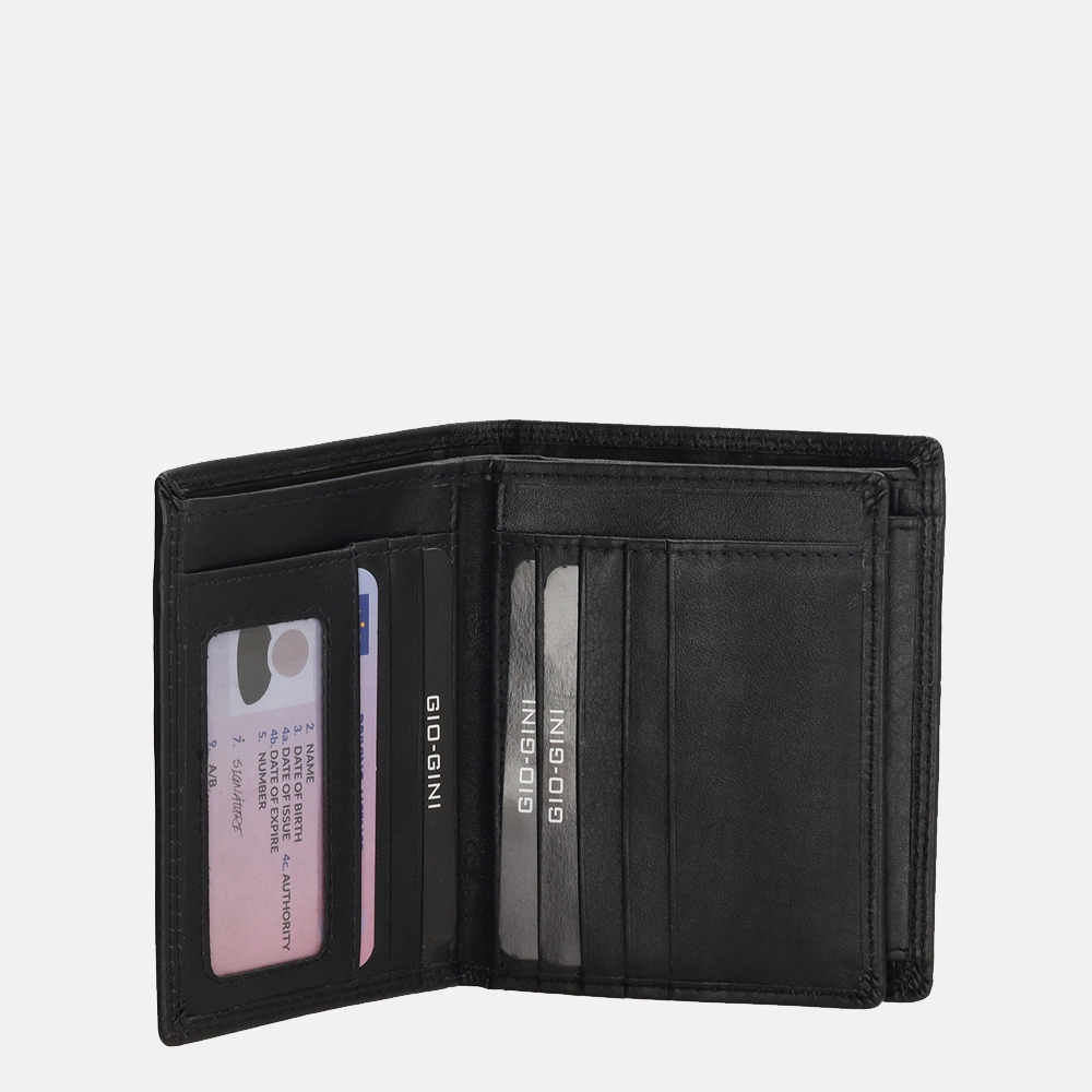 Gio Gini billfold black bij Duifhuizen