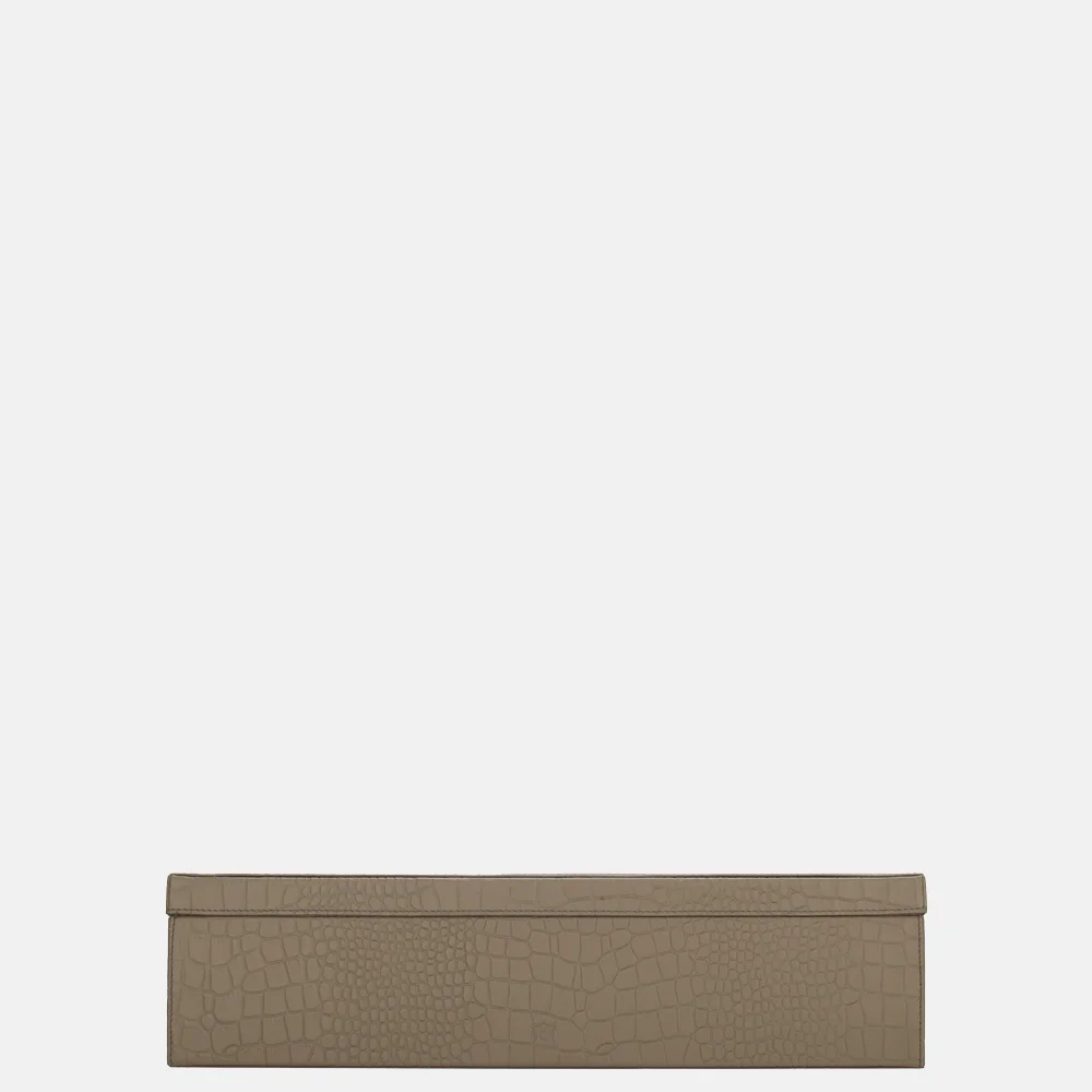 Chamada leren opbergbox rechthoek croco large taupe bij Duifhuizen