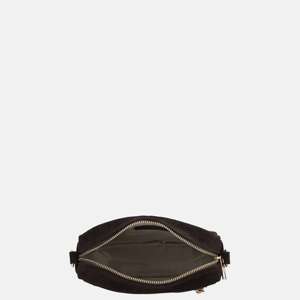 Charm London Elise crossbody tas suede donkerbruin bij Duifhuizen