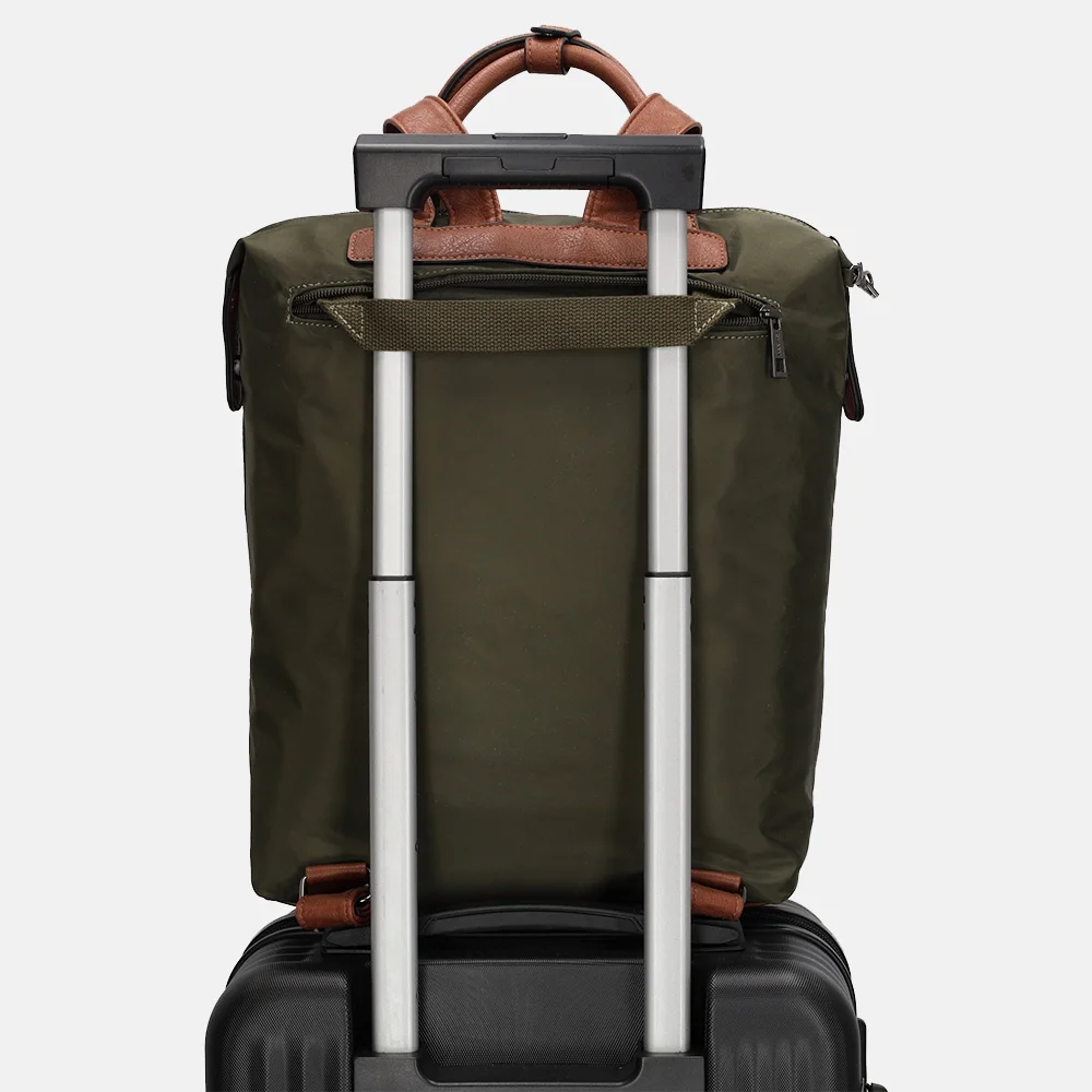 Charm London Buckingham laptoprugzak 14 inch olijfgroen bij Duifhuizen