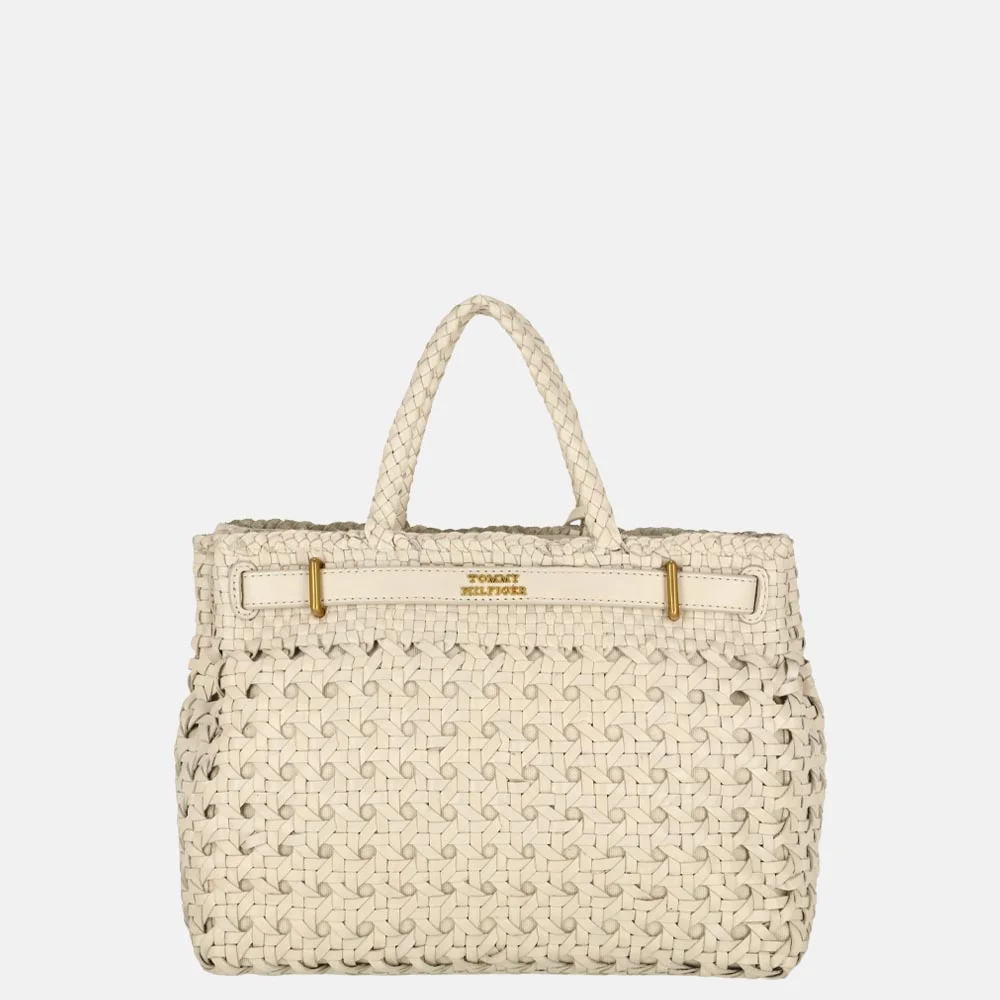 Tommy Hilfiger American Icon handtas gevlochten soft cream bij Duifhuizen