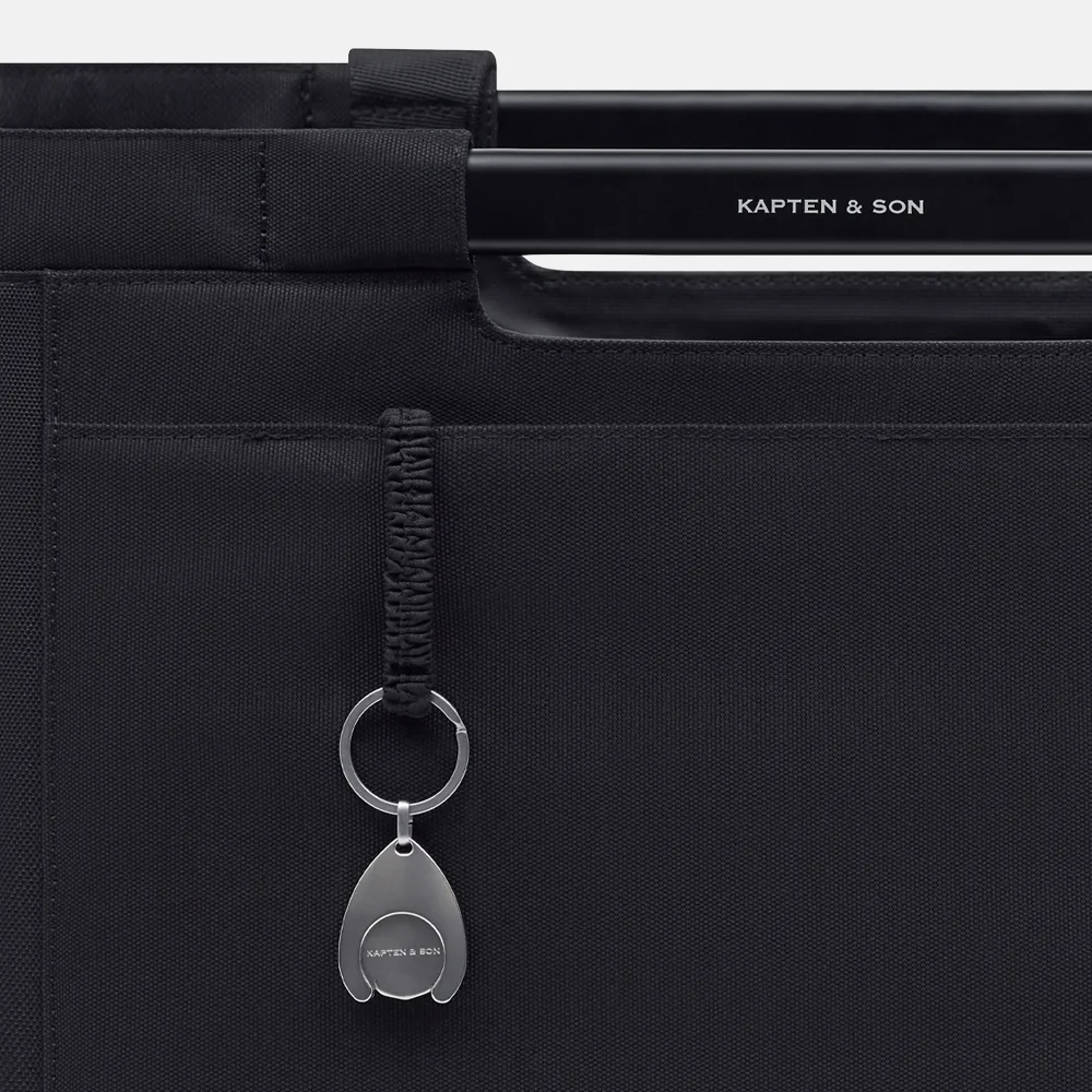 Kapten & Son Vaasa boodschappentas all black bij Duifhuizen