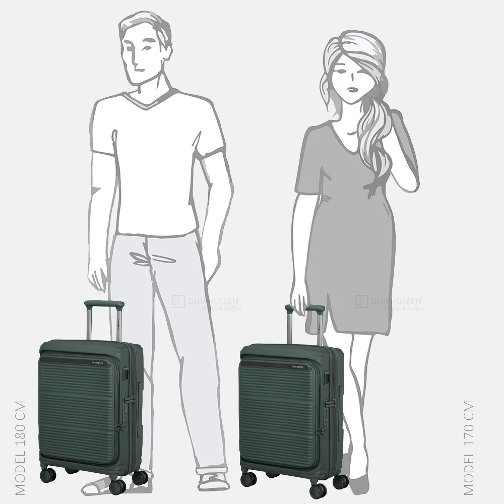 Samsonite Paralux HS Spinner handbagage koffer expendable 55 cm olive bij Duifhuizen