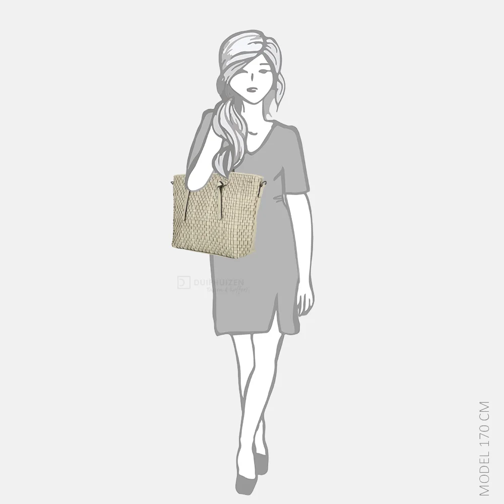 Berba Amalfi shopper vlechtwerk pebble bij Duifhuizen