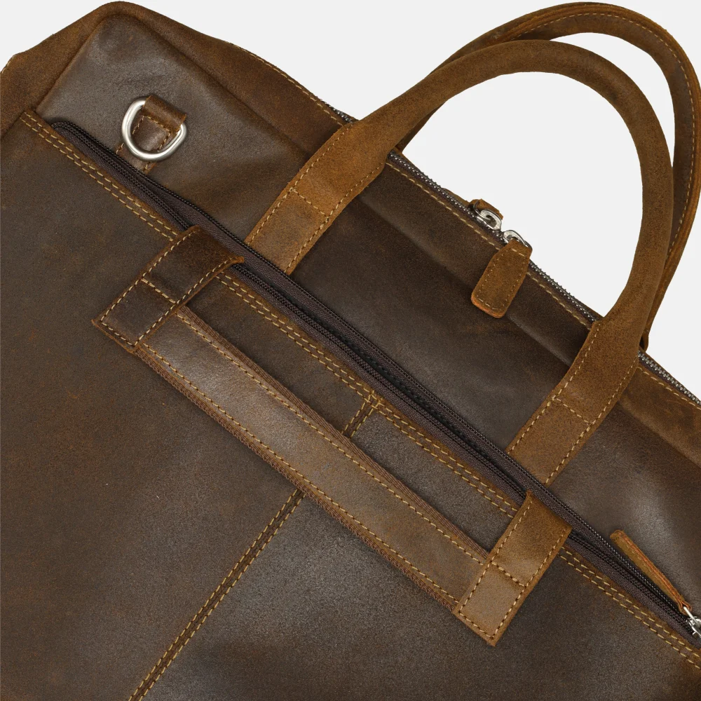 Plevier Coventry laptoptas 15 inch donkerbruin bij Duifhuizen