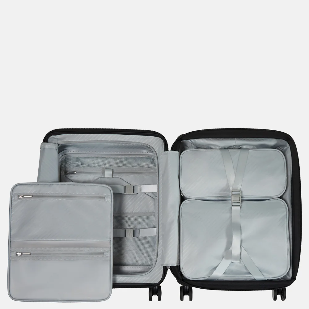 Samsonite Paralux HS Spinner handbagage koffer expendable 55 cm black bij Duifhuizen