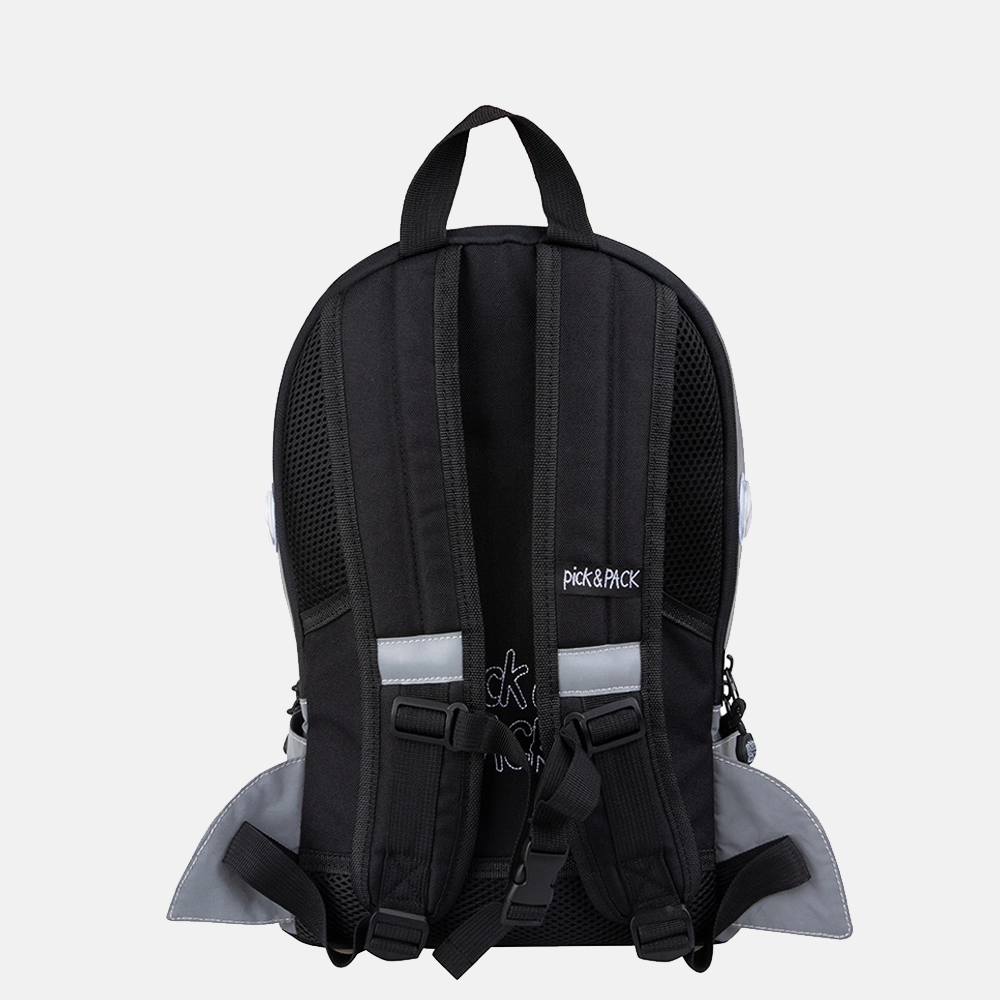 Pick & Pack Shark reflecterend kinderrugzak M visible grey bij Duifhuizen