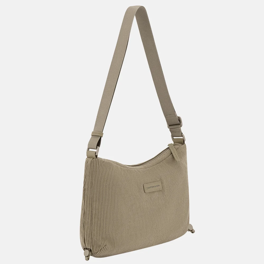 Kapten & Son Skara Corduroy crossbody tas small forest green bij Duifhuizen