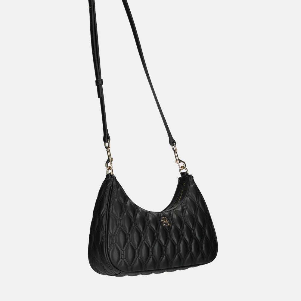 Tommy Hilfiger Refined crossbody quilted tas black bij Duifhuizen