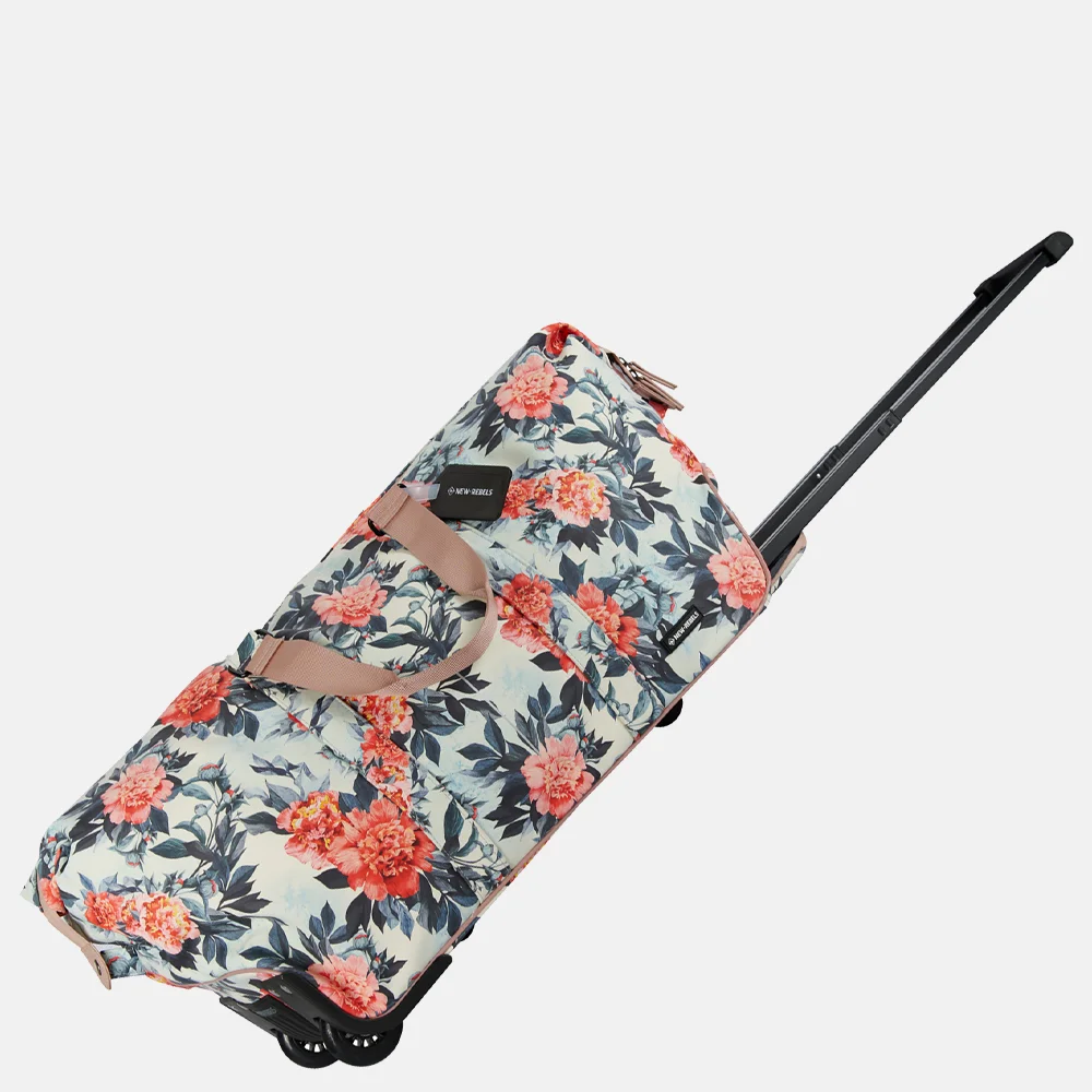New Rebels Flora duffle reistas op wielen white bij Duifhuizen