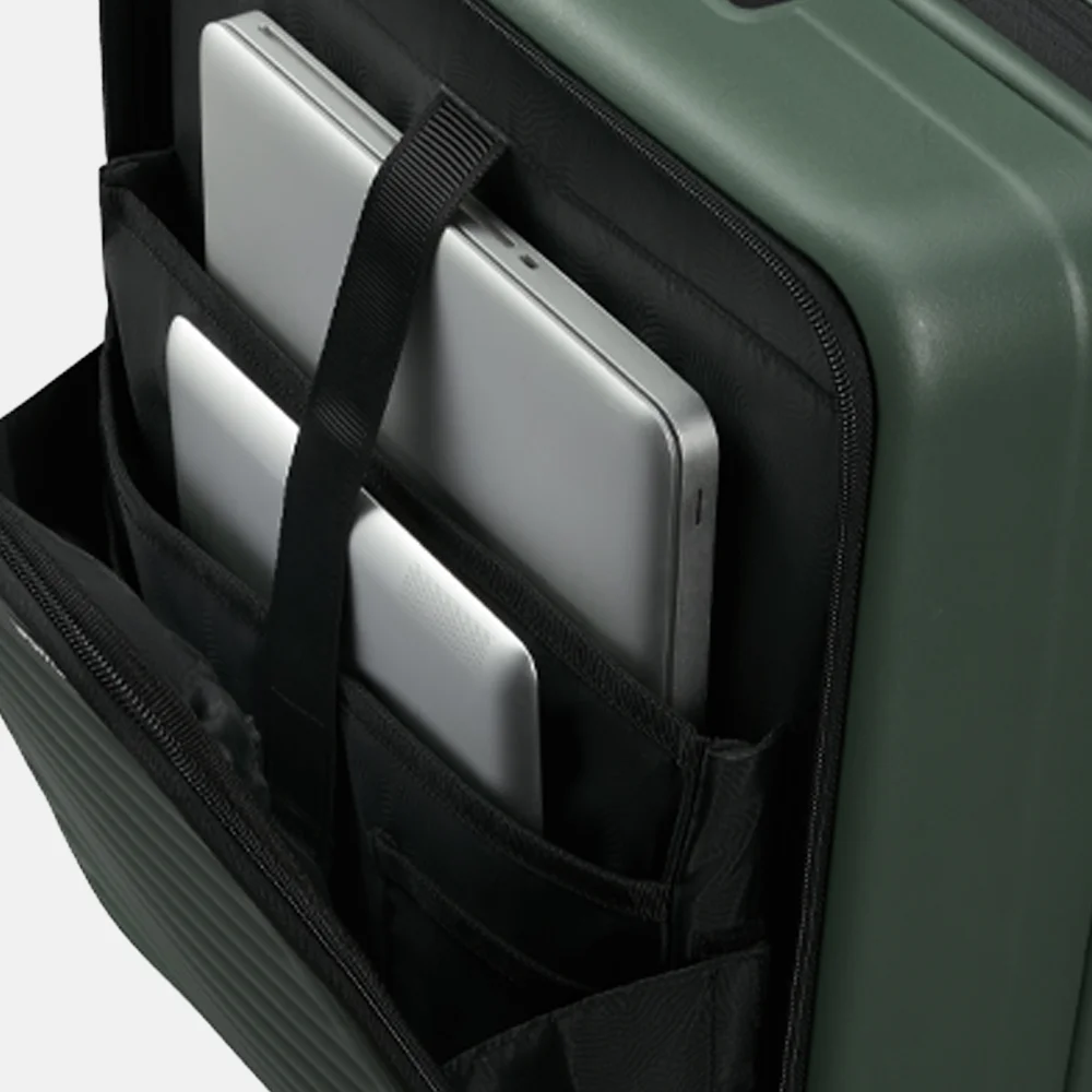 Samsonite Restackd frontpocket handbagage koffer 55 cm sage bij Duifhuizen