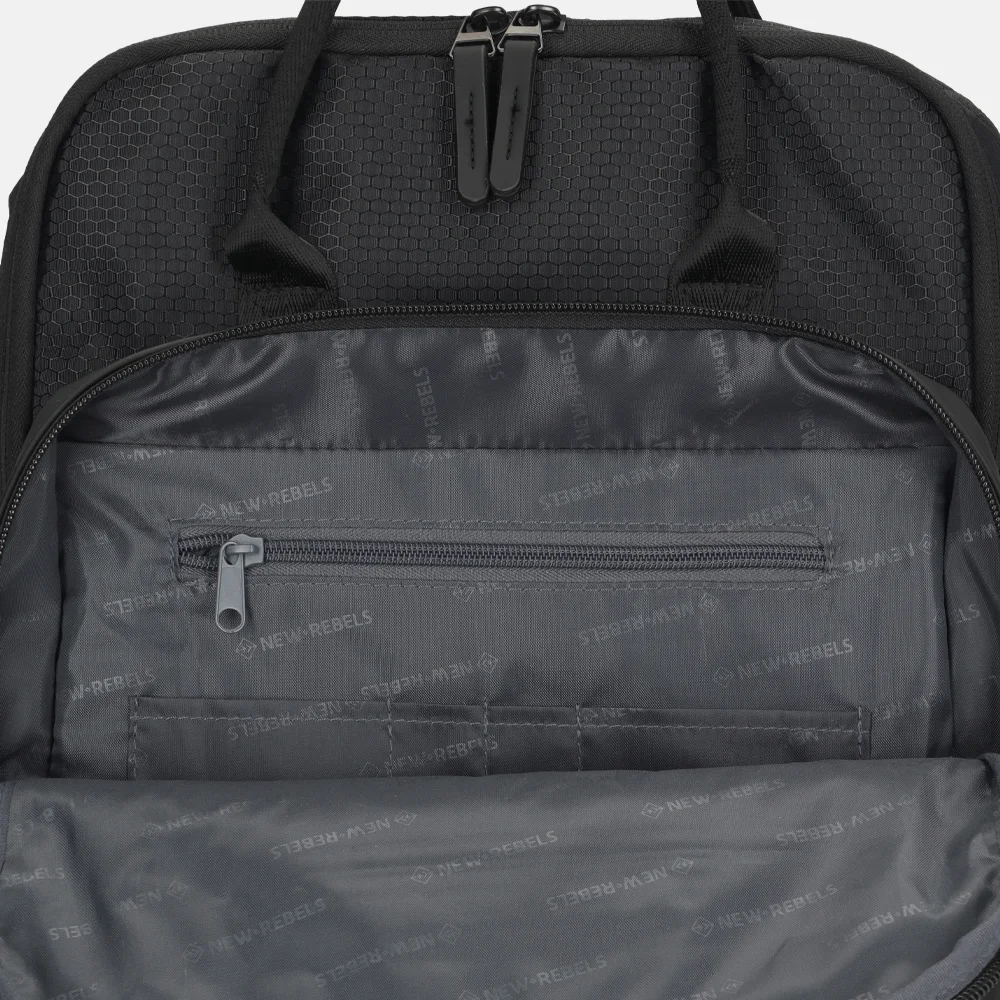New Rebels Trondheim rugzak 15 inch black bij Duifhuizen