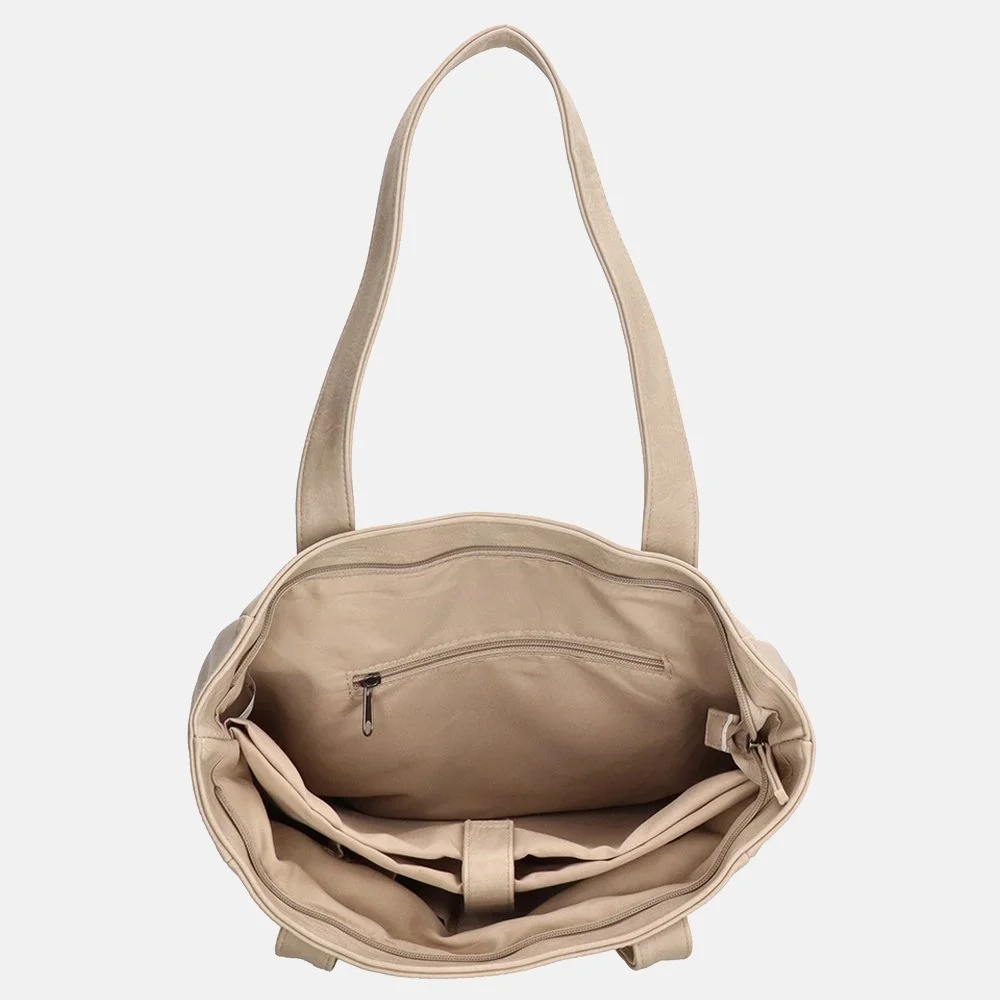Charm London shopper light taupe bij Duifhuizen
