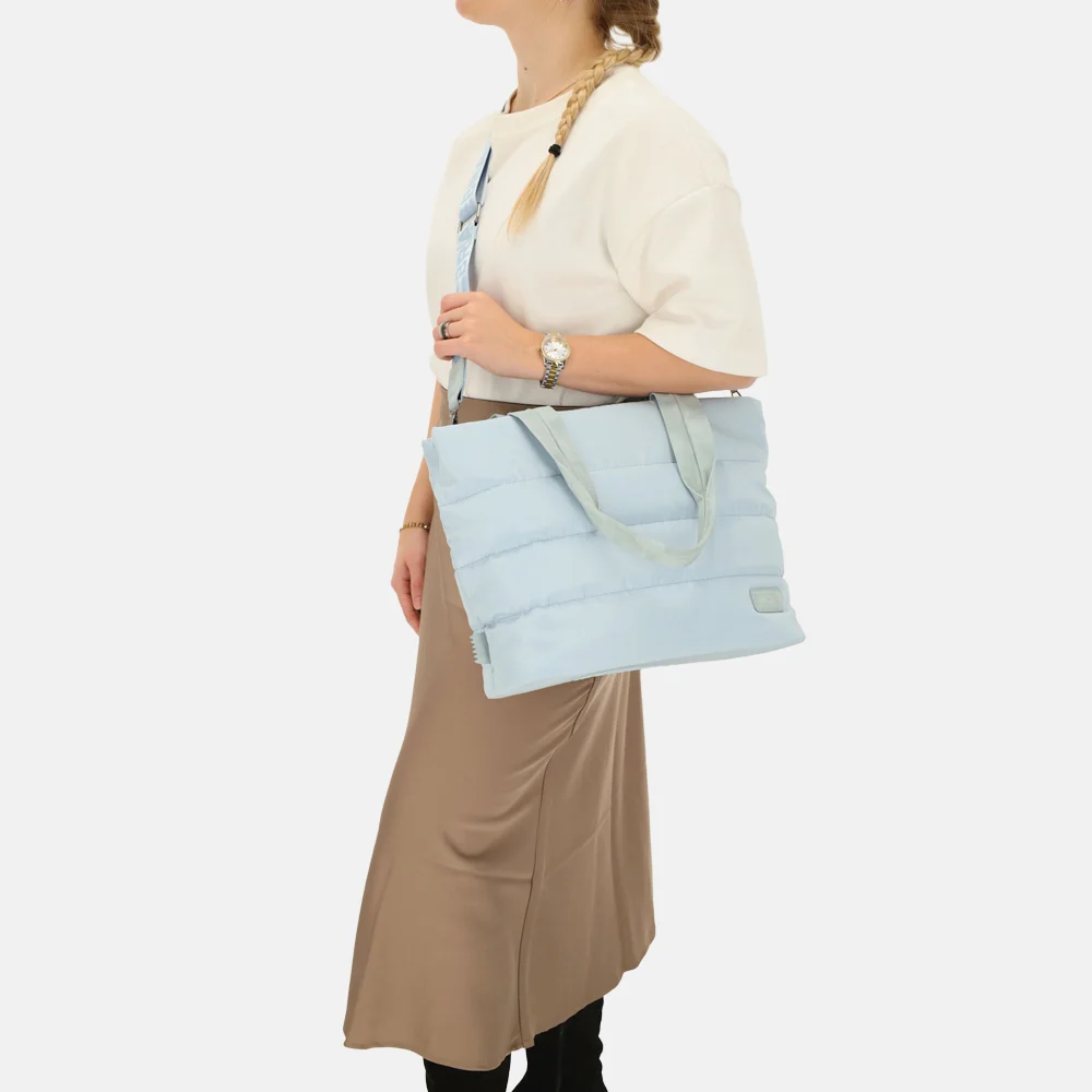 Zebra Trends Elske puffy handtas M lichtblauw bij Duifhuizen