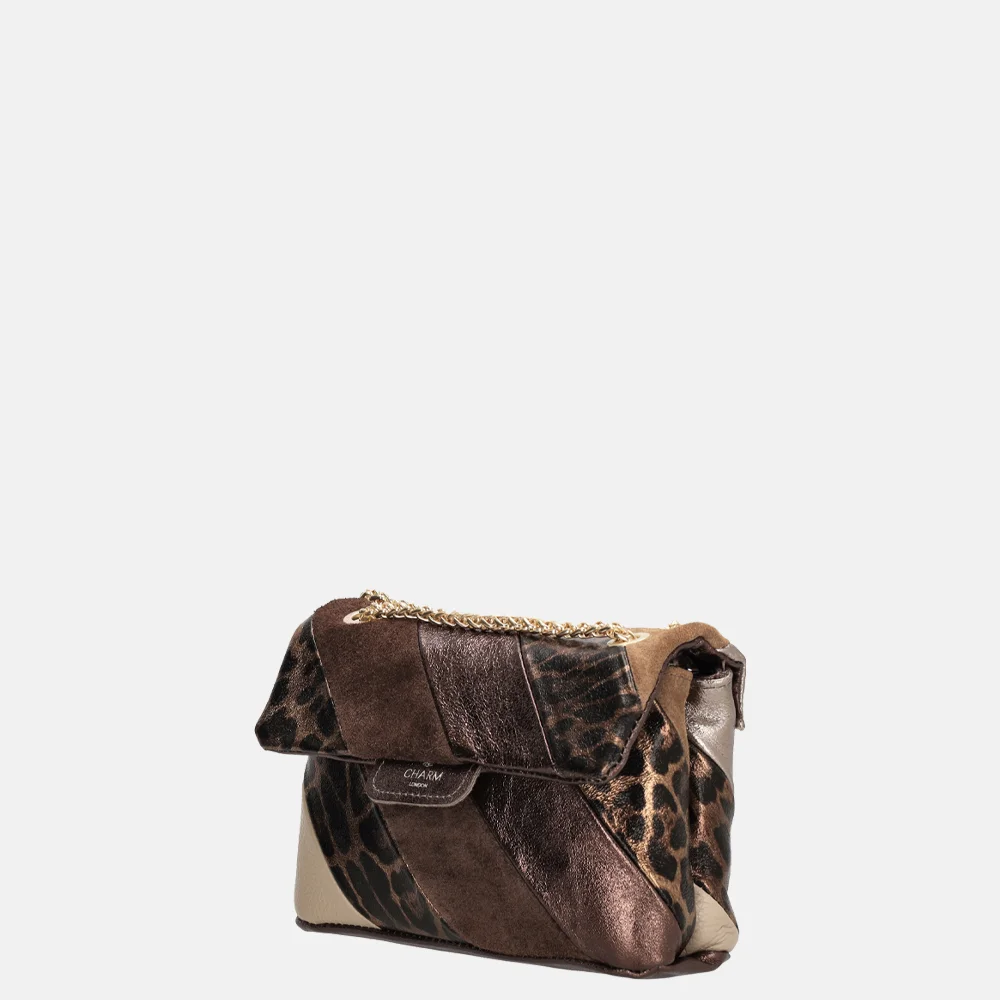Charm London Elise crossbody tas donkerbruin bij Duifhuizen