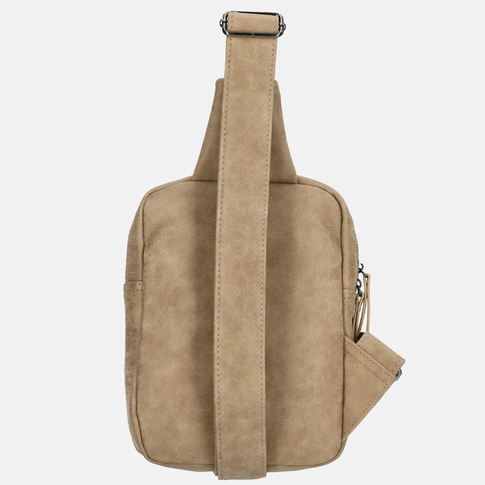 Enrico Benetti Zoe crossbody tas middentaupe bij Duifhuizen