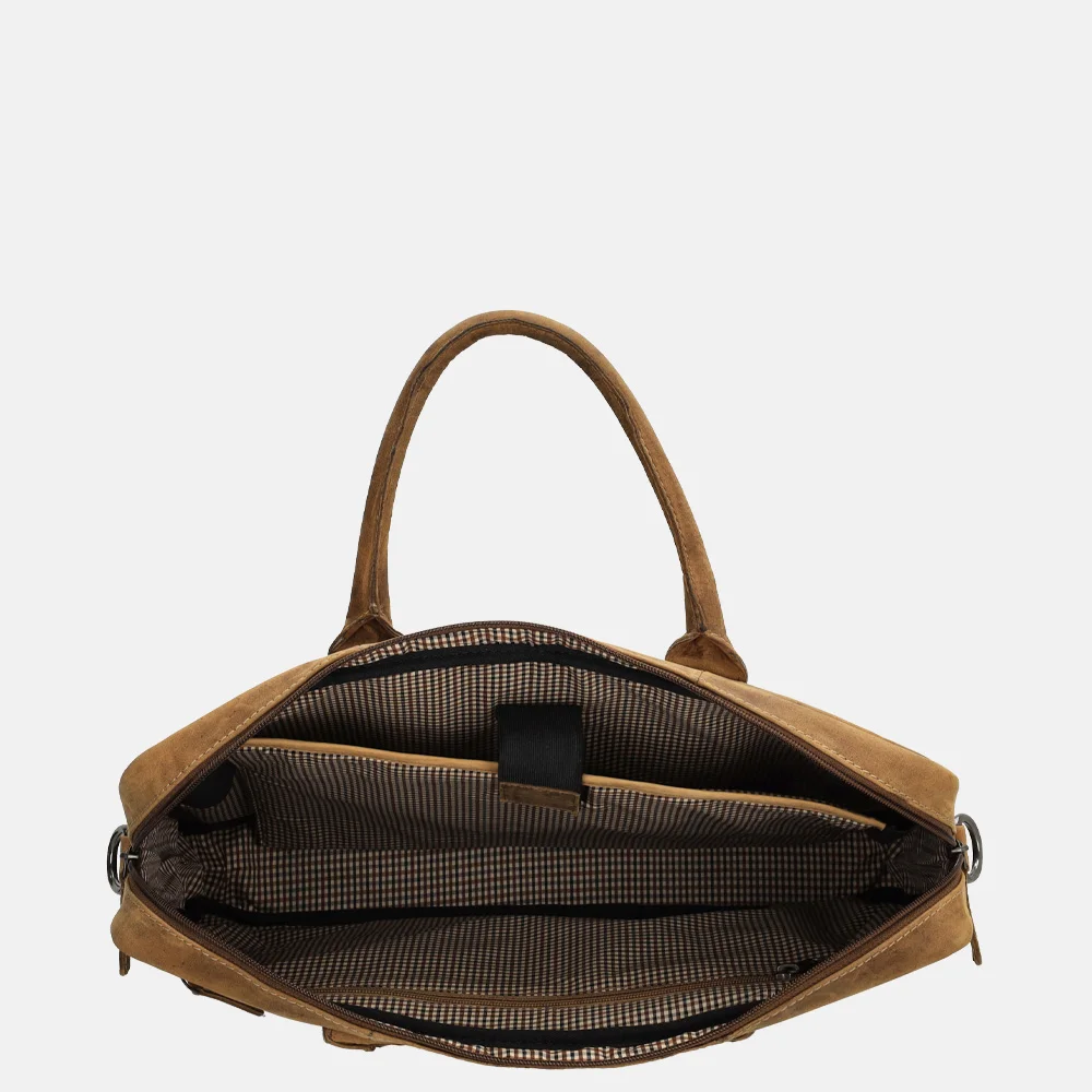 Hide & Stitches Idaho laptoptas 15 inch bruin  bij Duifhuizen