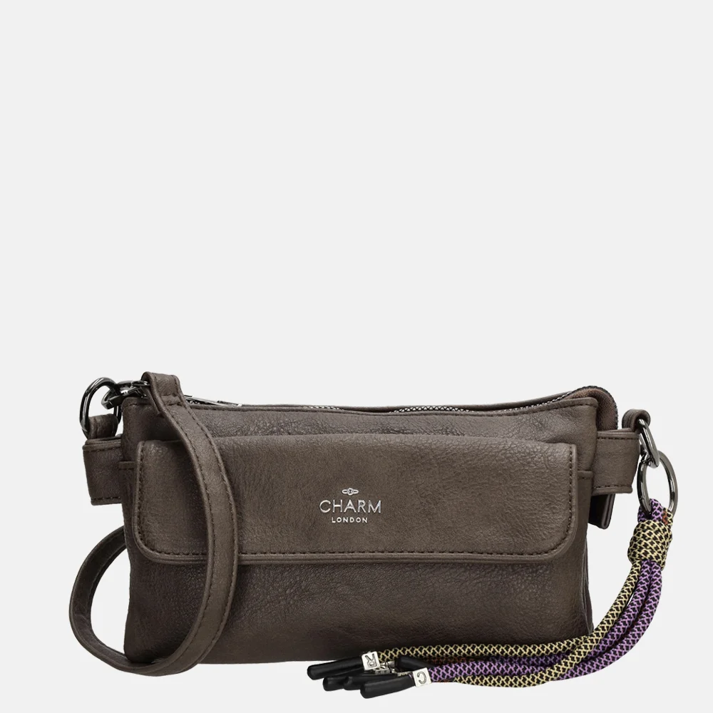 Charm London Tottingham crossbody tas S donkerbruin