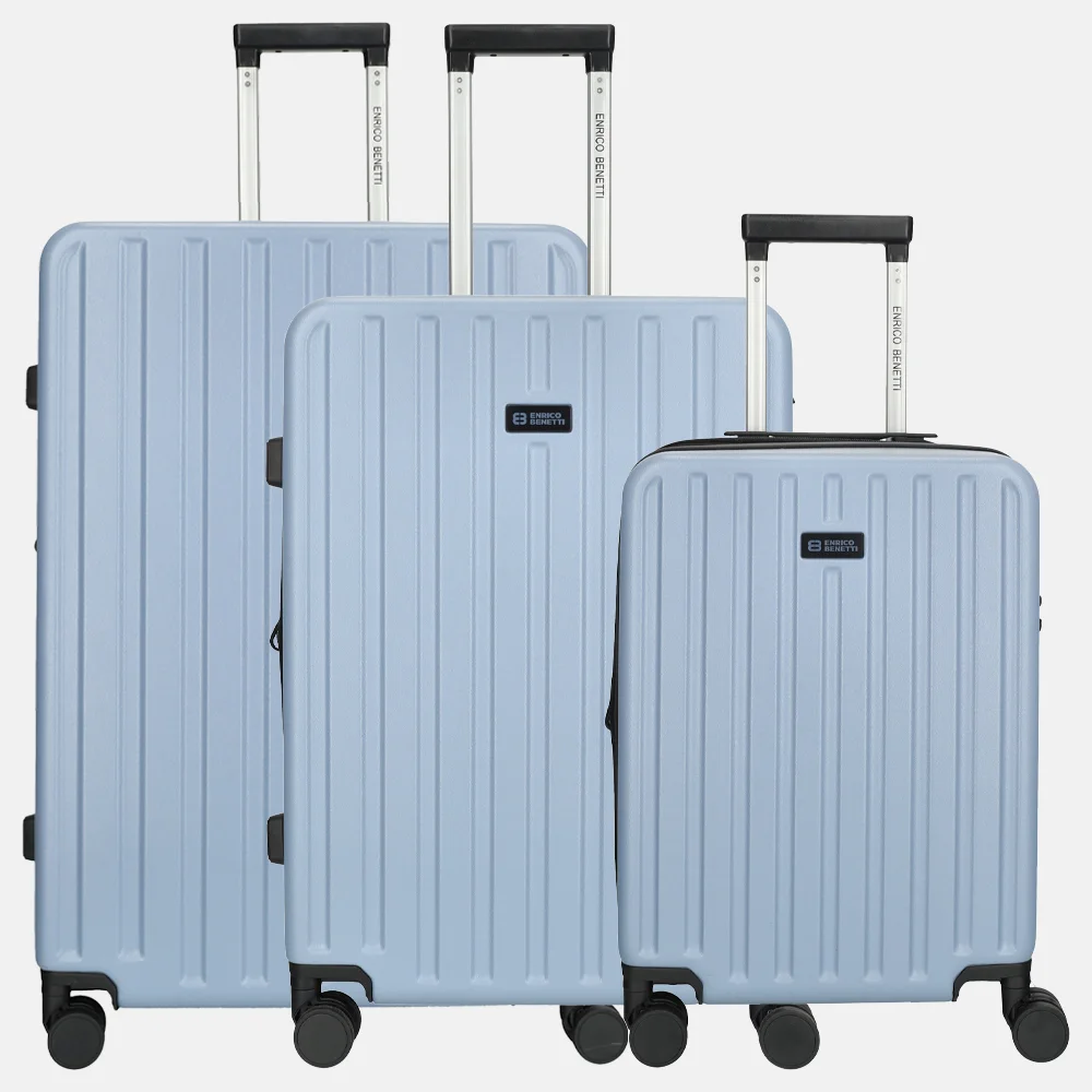 Enrico Benetti Portland kofferset 3-delig ijsblauw
