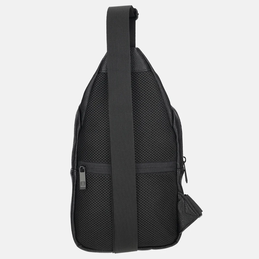 Enrico Benetti Sienna lederlook sling schoudertas zwart bij Duifhuizen
