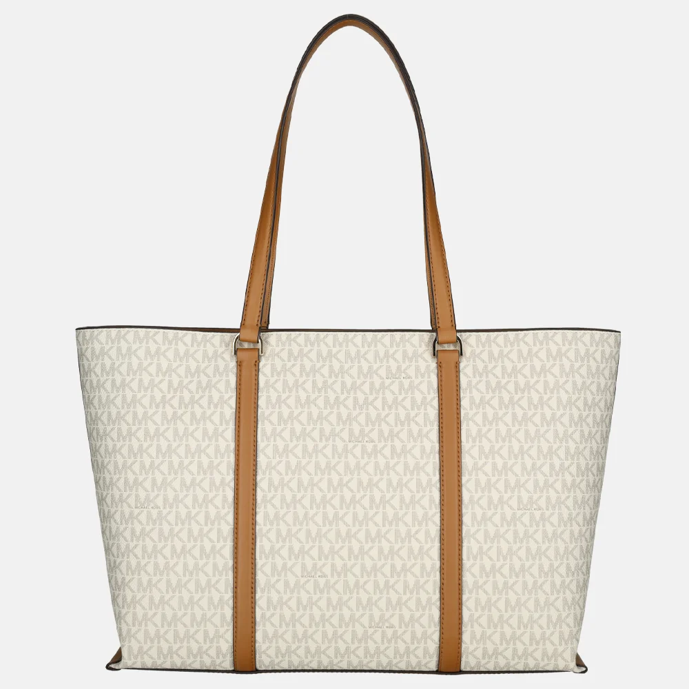 Michael Kors Temple shopper vanille/acorn bij Duifhuizen