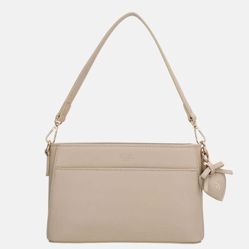 Charm London Cambridge crossbody tas lichtaupe bij Duifhuizen