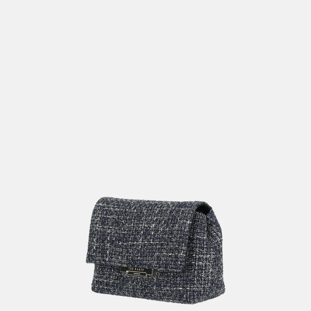 Ted Baker Libbiie crossbody tas tweed navy bij Duifhuizen