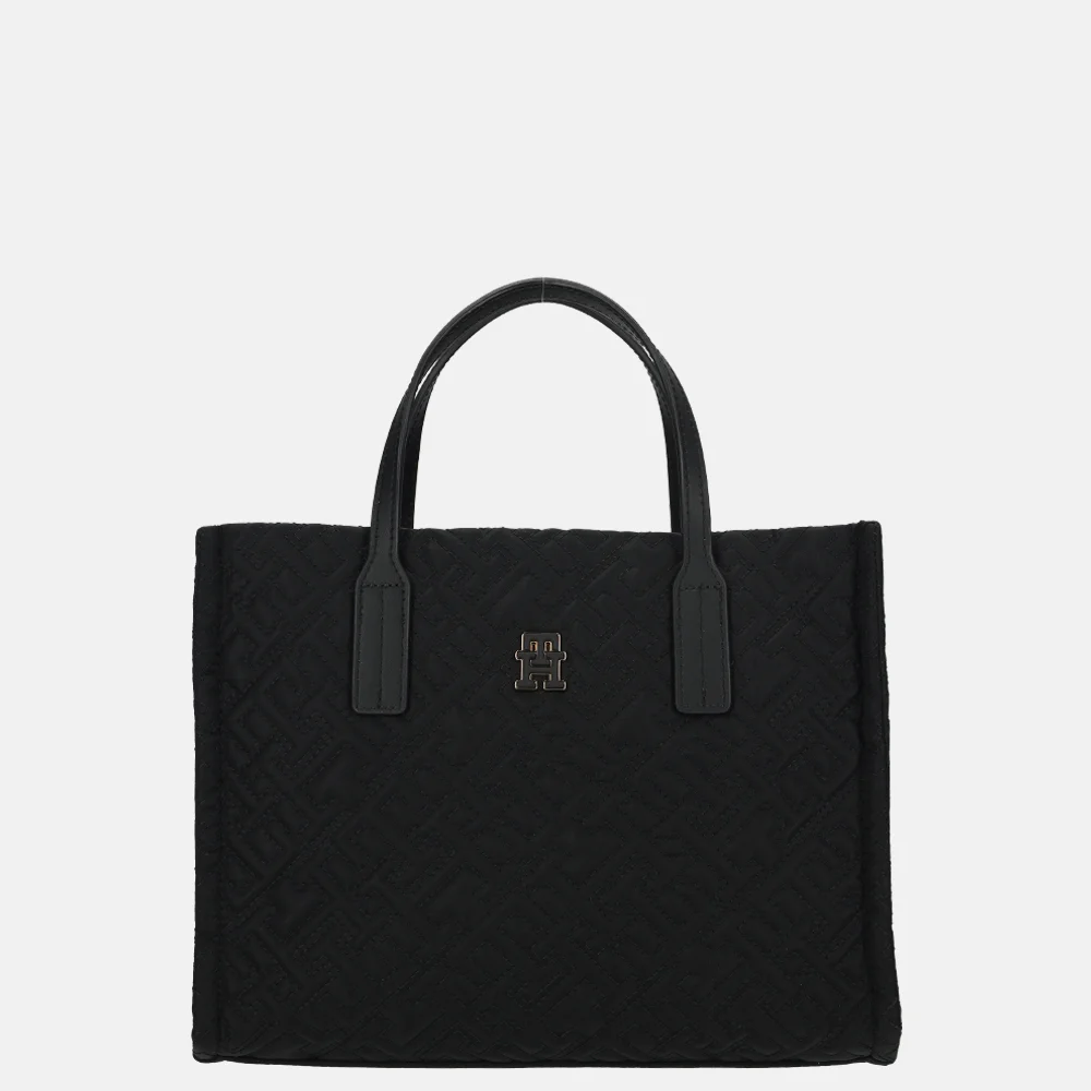Tommy Hilfiger City mini tote mono handtas black bij Duifhuizen