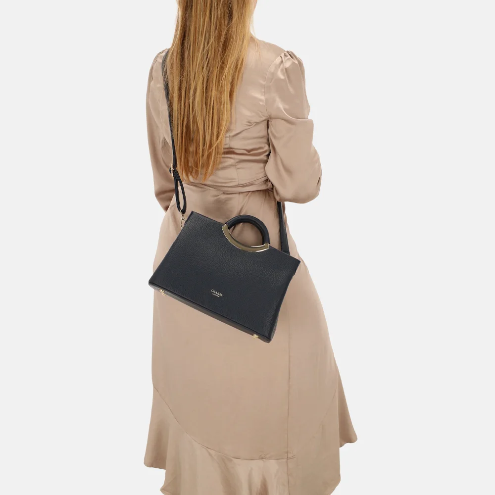 Charm London handtas beugel blauw bij Duifhuizen