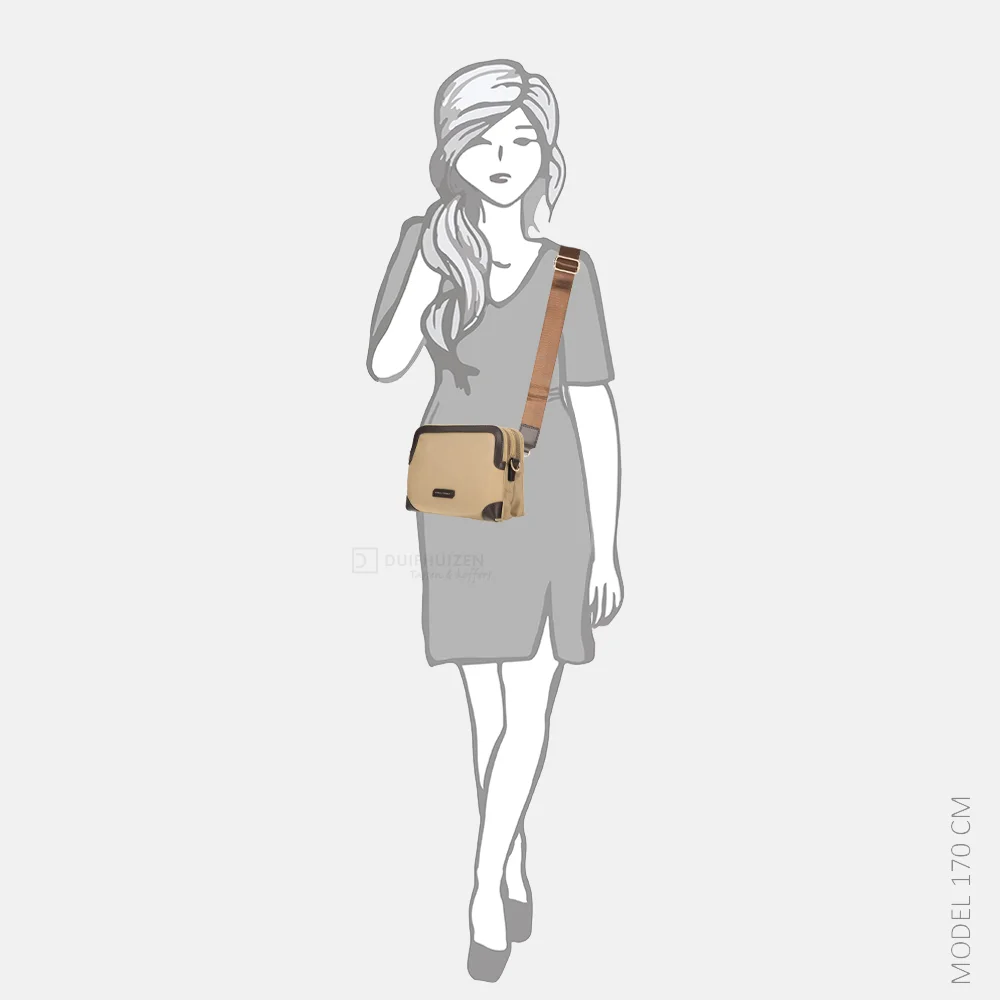Daniele Donati crossbody tas taupe bij Duifhuizen