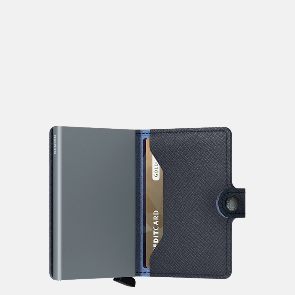Secrid Miniwallet pasjeshouder saffiano navy bij Duifhuizen
