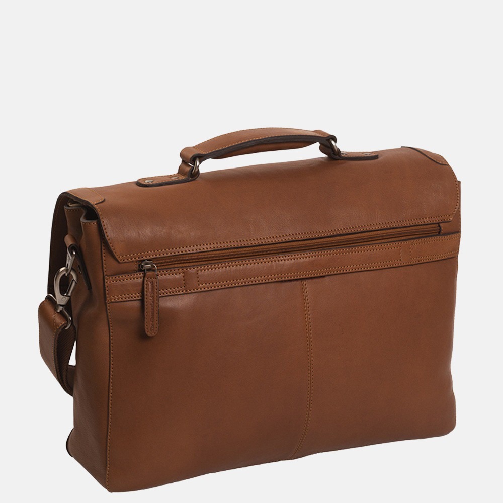 Chesterfield Iowa laptoptas 15.6 inch cognac bij Duifhuizen