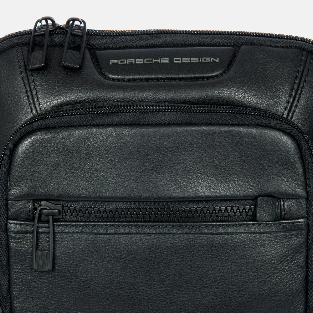 Porsche Design Leather Evo crossbody tas S black bij Duifhuizen