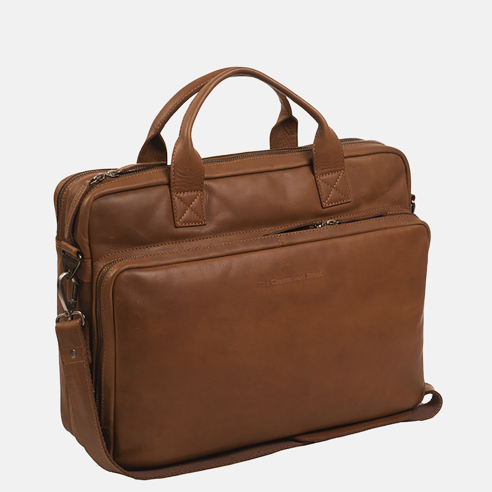 Onverbiddelijk handleiding blik Chesterfield Jackson laptoptas 15 inch cognac bij Duifhuizen