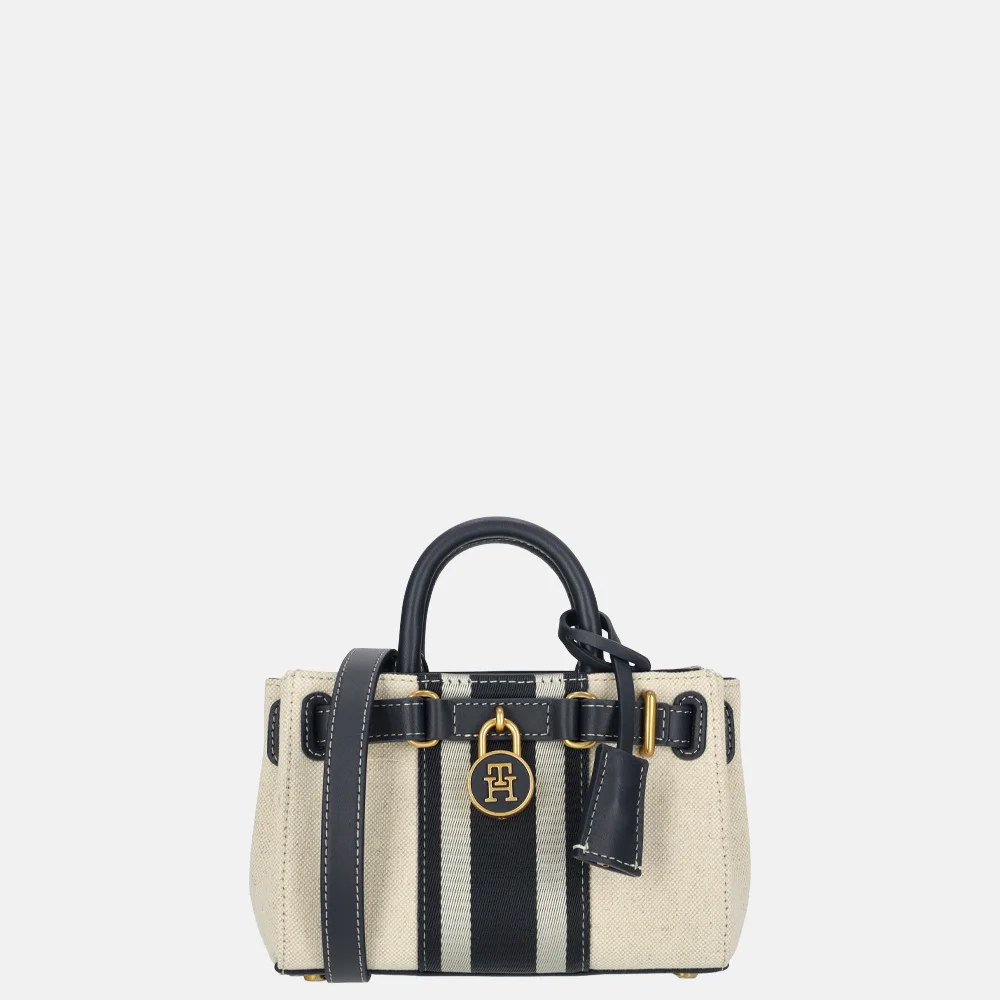 Tommy Hilfiger American Icon micro handtas white canvas/blue