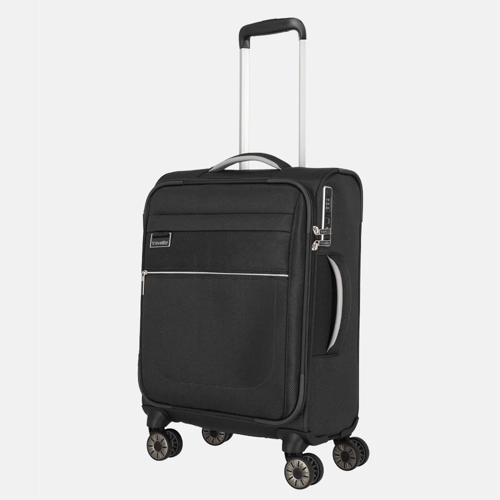 Travelite Miigo handbagage koffer 55 cm black bij Duifhuizen